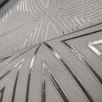 Metálos kollekció Speciel FX2: Gyöngyszürke geometrikus sugárjáték mintás (mosható) vlies-vinyl tapéta