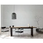 Metálos kollekció Speciel FX2: Gyöngyszürke geometrikus sugárjáték mintás (mosható) vlies-vinyl tapéta