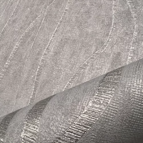 Metálos kollekció Speciel FX2: Gyöngyszürke lágy hullámvonalas (mosható) vlies-vinyl tapéta