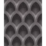 Metálos kollekció Speciel FX2: Antracit-ezüsfényű leveles geometrikus mintás (mosható) vlies-vinyl tapéta