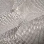 Metálos kollekció Speciel FX2: Gyöngyszürke art deco legyezőmintás (mosható) vlies-vinyl tapéta