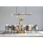 Metálos kollekció Speciel FX2: Gyöngyszürke art deco legyezőmintás (mosható) vlies-vinyl tapéta