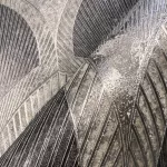 Metálos kollekció Speciel FX2: Gyöngyszürke art deco legyezőmintás (mosható) vlies-vinyl tapéta