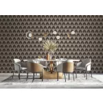 Metálos kollekció Speciel FX2: Gyöngyszürke art deco legyezőmintás (mosható) vlies-vinyl tapéta