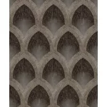 Metálos kollekció Speciel FX2: Gyöngyszürke art deco legyezőmintás (mosható) vlies-vinyl tapéta