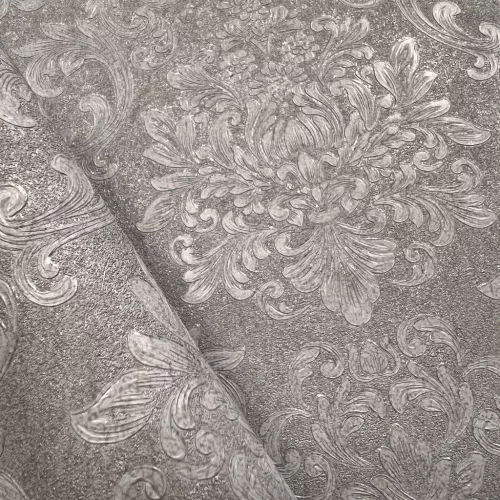 Metálos kollekció Speciel FX2: Ezüstszürke barokk damaszt mintás (mosható) vlies-vinyl tapéta