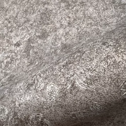 Metálos kollekció Speciel FX2: Barna alapon koptatott damaszt mintás (mosható) vlies-vinyl tapéta