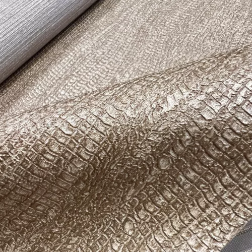 Metálos kollekció Speciel FX2: Aranybarna metál bőrtextúrás (mosható) vlies-vinyl tapéta