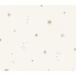 Little Dreamers: Csillagos törtfehér alapon szürke mintával (mosható) vlies-vinyl tapéta