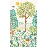 Little Dreamers: 159*280 cm-es Erdei falfestmény zöld–okker (mosható) vlies-vinyl tapéta falpanel