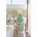 Little Dreamers: 159*280 cm-es Erdei falfestmény zöld–okker (mosható) vlies-vinyl tapéta falpanel