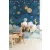 Little Dreamers: 159*280 cm-es Űr mintás falfestmény éjkék–felhőkék (mosható) vlies-vinyl tapéta falpanel