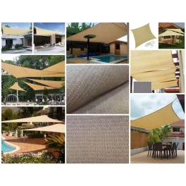 Napvitorla anyag 300 cm széles (UV-álló) és juta árnyékoló