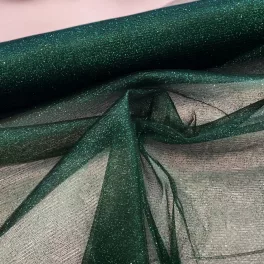Fenyőzöld csillámos (glitter) tüll (#8/9)