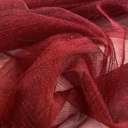 Bordós-piros csillámos (glitter) tüll (#7/#6)