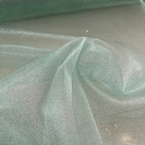 Pasztell menta csillámos (glitter) tüll #2