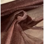Csokibarna alapon csillámos (glitter) tüll #6