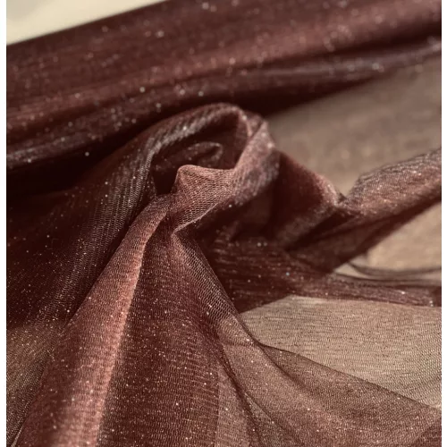 Csokibarna alapon csillámos (glitter) tüll #6
