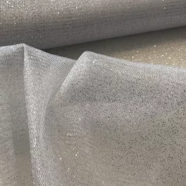   0,34 m EGYBEN KÉRHETŐ Fehér alapon ezüst csillámos (glitter) tüll
