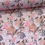 Designer vízálló szövet: Szívecskés tűpárnás-rózsáa-levendulás