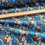 Designer vízálló szövet: Kék festett kavicsos