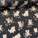 Designer vízálló szövet: Fekete a. kiscicás