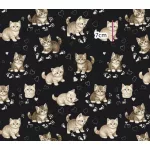Designer vízálló szövet: Fekete a. kiscicás