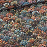 Designer vízálló szövet: Narancs-kék-szürke marokkói mintás