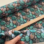 Designer vízálló szövet: Türkizzöld kavicsos (A)