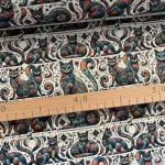 Designer vízálló szövet: Színes absztrakt cicás (A)