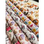 Designer vízálló szövet: Lila krémes muffinos-macaronos