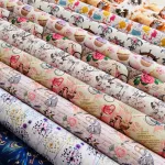 Designer vízálló szövet: Rózsás-kulcsos-tollas