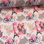 Designer vízálló szövet: Eiffel-torony, biciklis