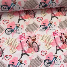 Designer vízálló szövet: Eiffel-torony, biciklis
