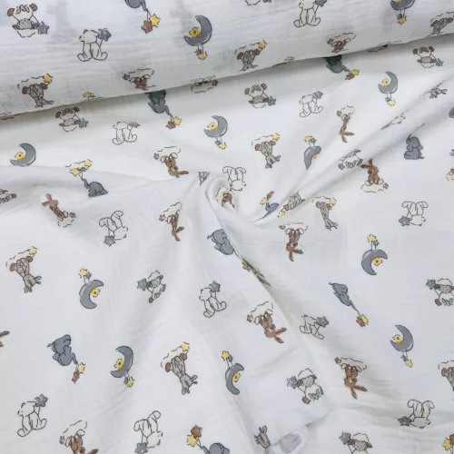 Világos alapon holdas-elefántos-macis duplagéz