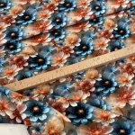 Kék-barack virágmező digitálisan nyomott viszkóz voile