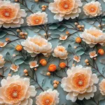 Kék alapon tavirózsás digitálisan nyomott viszkóz voile