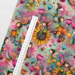 Színkavalkádos tündéres prémium (digitális) 160 cm sz. pamutvászon