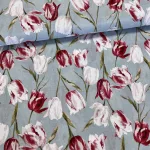 Világoskék a. piros-fehér tulipános dekortextil