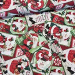 Happy Holidays Télapós képeslapos karácsonyi dekortextil (TH)