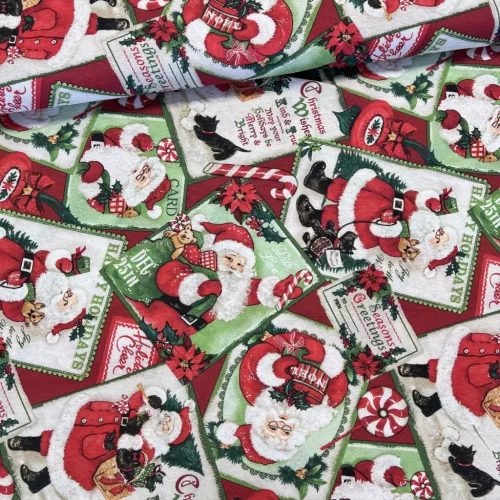 Happy Holidays Télapós képeslapos karácsonyi dekortextil (TH)