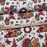 Arany lurex szálas Xmas Macis karácsonyi dekortextil (TH)