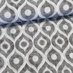 Szürke-fehér geometrikus mintás dekortextil (TH)