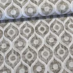 Bézs-fehér geometrikus mintás dekortextil (TH)