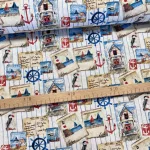 Tengerparti képeslap mintás dekortextil (TH)