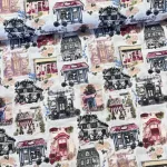Romantikus házikós dekortextil (minimálisan elmosódott nyomás)