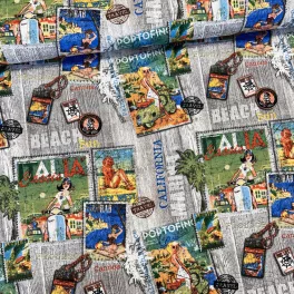 Utazós bélyegek dekortextil (TH)