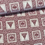 Piros négyzetekben karácsonyi motívumok dekortextil (TH)