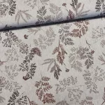Natúr alapon barna ágas-leveles dekortextil (TH)