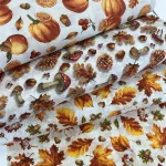 Piros kalapos gombás - gesztenyés őszi dekortextil (TH26)